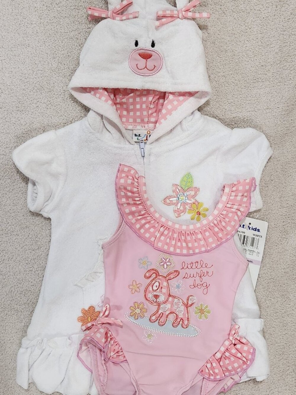 B.T. Kids - Baby Girls' Lil' "Surfer Dog" Swimsuit Set